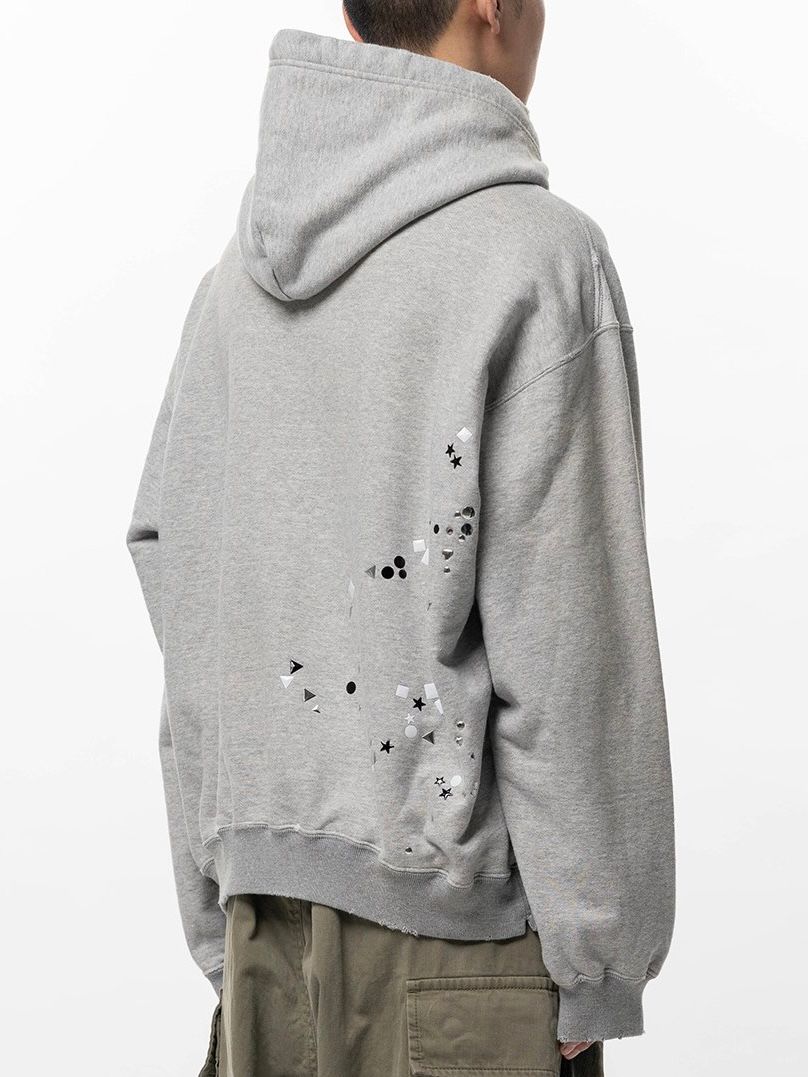 【26SS】ステッカーデザイン スウェット フーディー パーカー / EMBELLISHED HOODIE / グレー