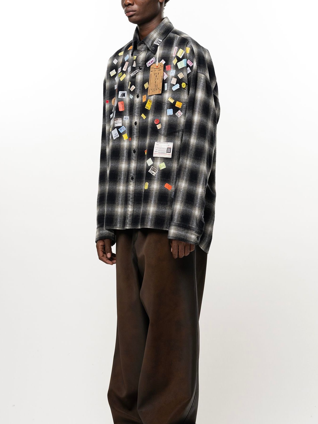 【26AW】 プライス ステッカー チェック シャツ / PRICE STICKER CHECK SH / ブラック
