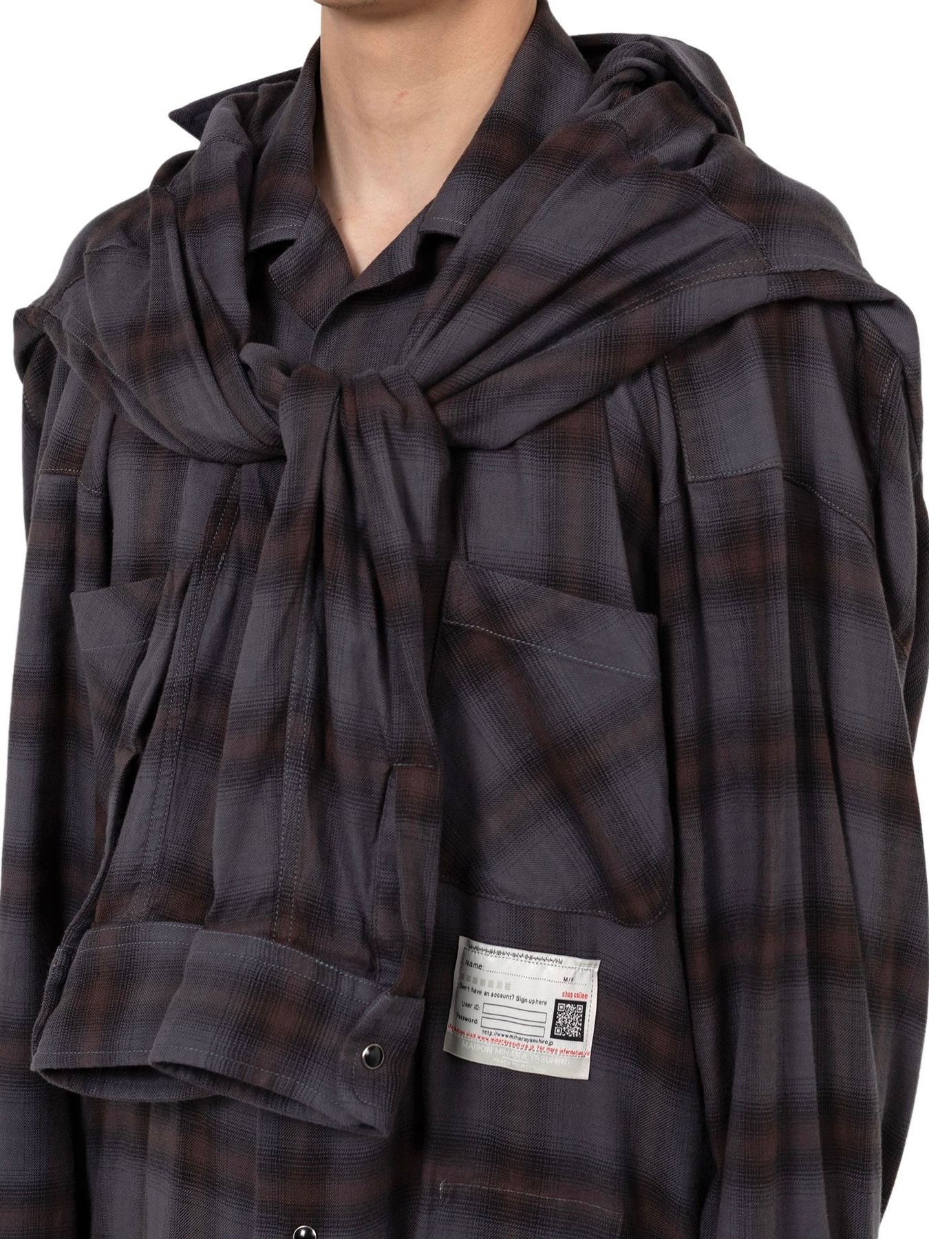 【25AW】ショール レイヤード シャツ / SHAWL LAYERED SHIRTS / ダークグレー