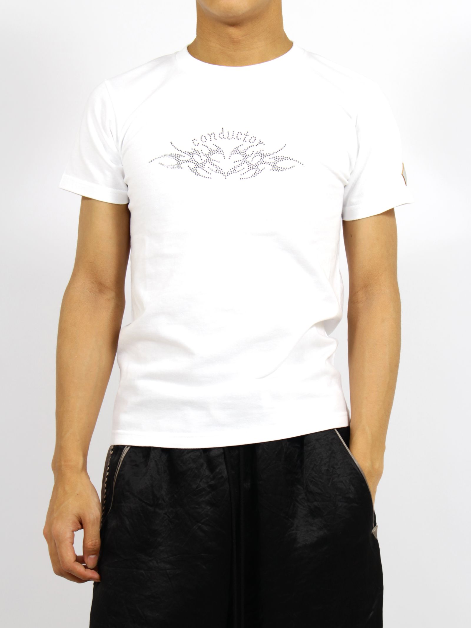 【26SS】ストーン デコレート ハート トライバル ミニ Tシャツ / STONE DECORATED HEART TRIBAL MINI T-SHIRT / ホワイト