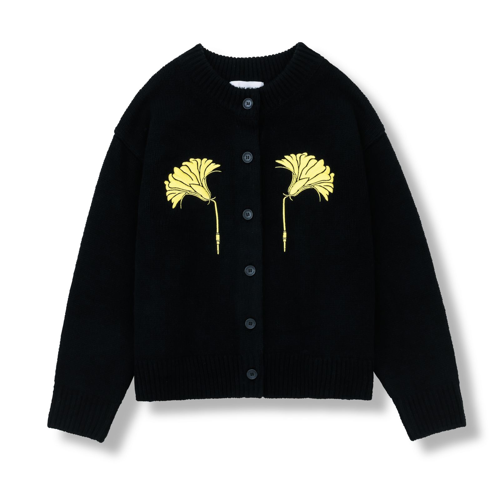 【26AW】エンブロイダリー ニット カーディガン / EMBROIDERY KNIT CARDIGAN / ブラック