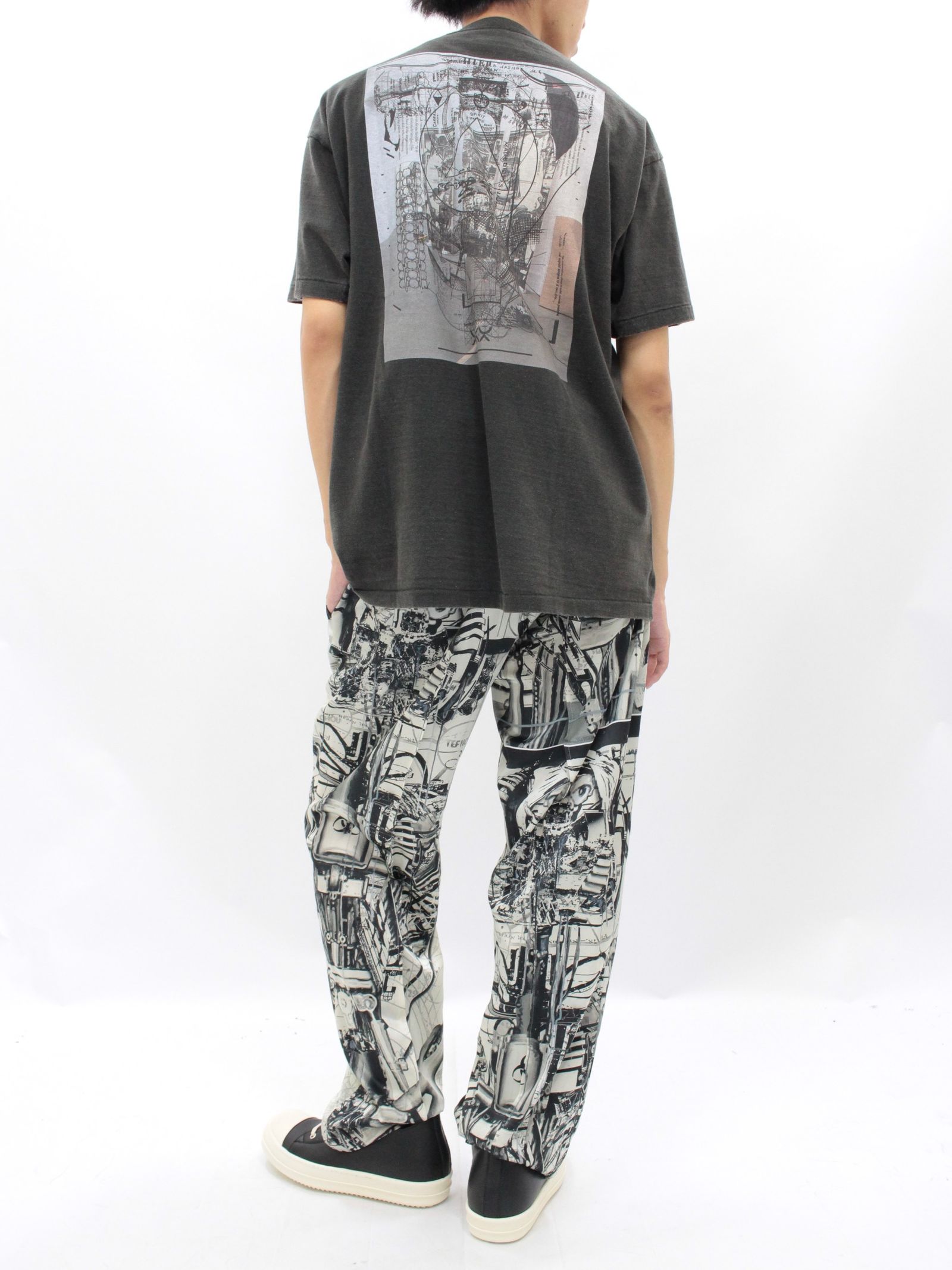 【24AW】ウォッシュ加工 グラフィック Tシャツ / WASHED GRAPHIC T-SHIRT / ブラック