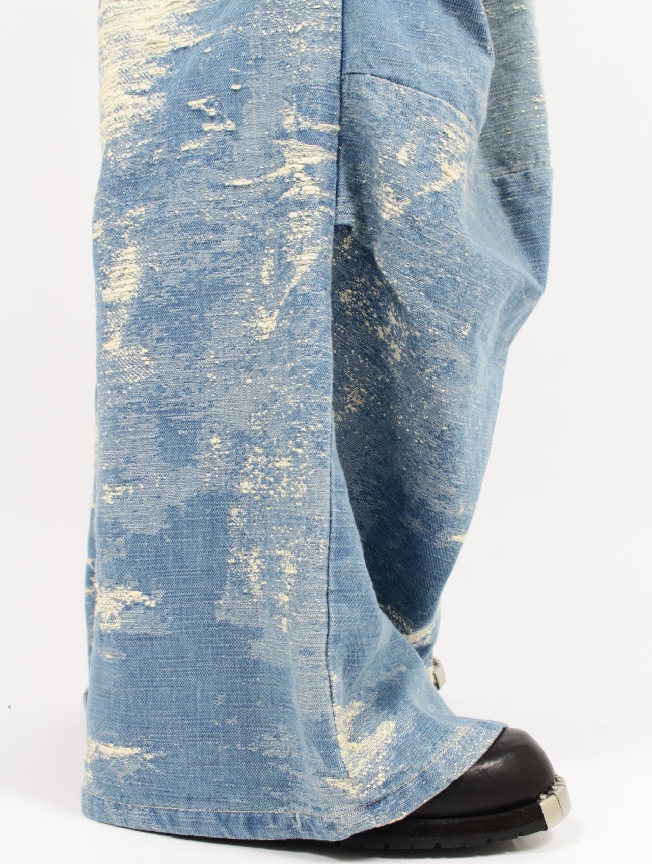 【25AW】デニム デザイン トラウザーズ ワイドパンツ / DESIGN TROUSERS / インディゴブリーチ