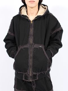 【25AW】ブラックミーンズ コラボレーション デコンストラクテッド ジップ パーカー / BLACKMEANS × KAMIYA DECONSTRUCTED ZIP PARKA / ブラック
