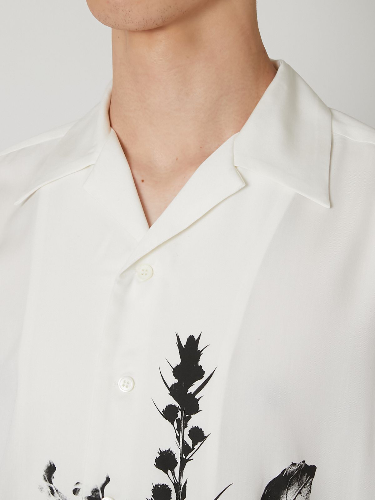【27SS】オープンカラーシャツ 花柄 半袖 シャツ / OPEN-COLLAR SHIRT / ホワイト