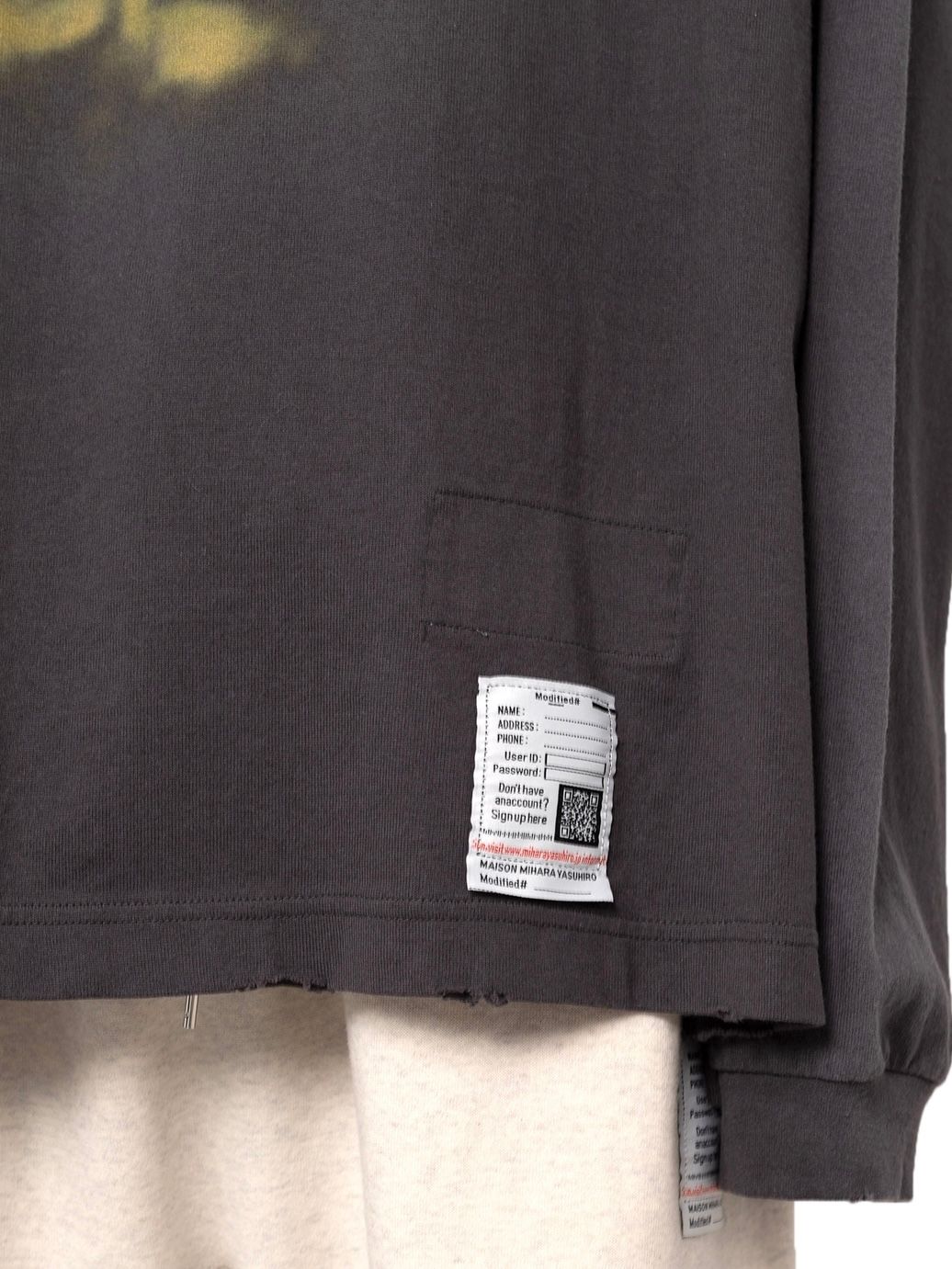 【24AW】ダック ペイント ディストレスド ロングスリーブ Tシャツ / DISTRESSED LS TEE / ブラック