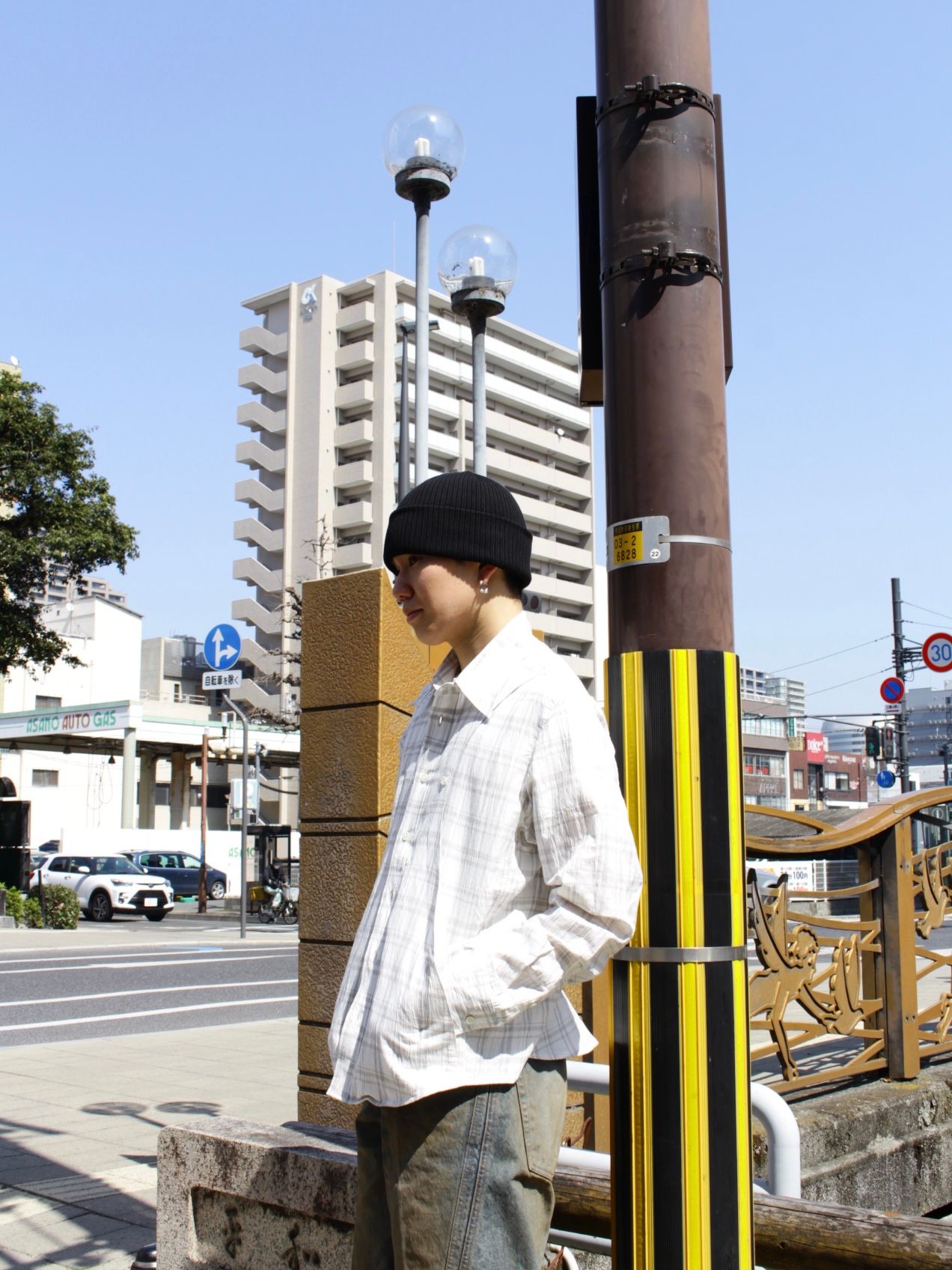 【25SS】プレイド パネルド ユーティリティ シャツ / PLAID PANELLED UTILITY SHIRT / WHITE(ホワイト)