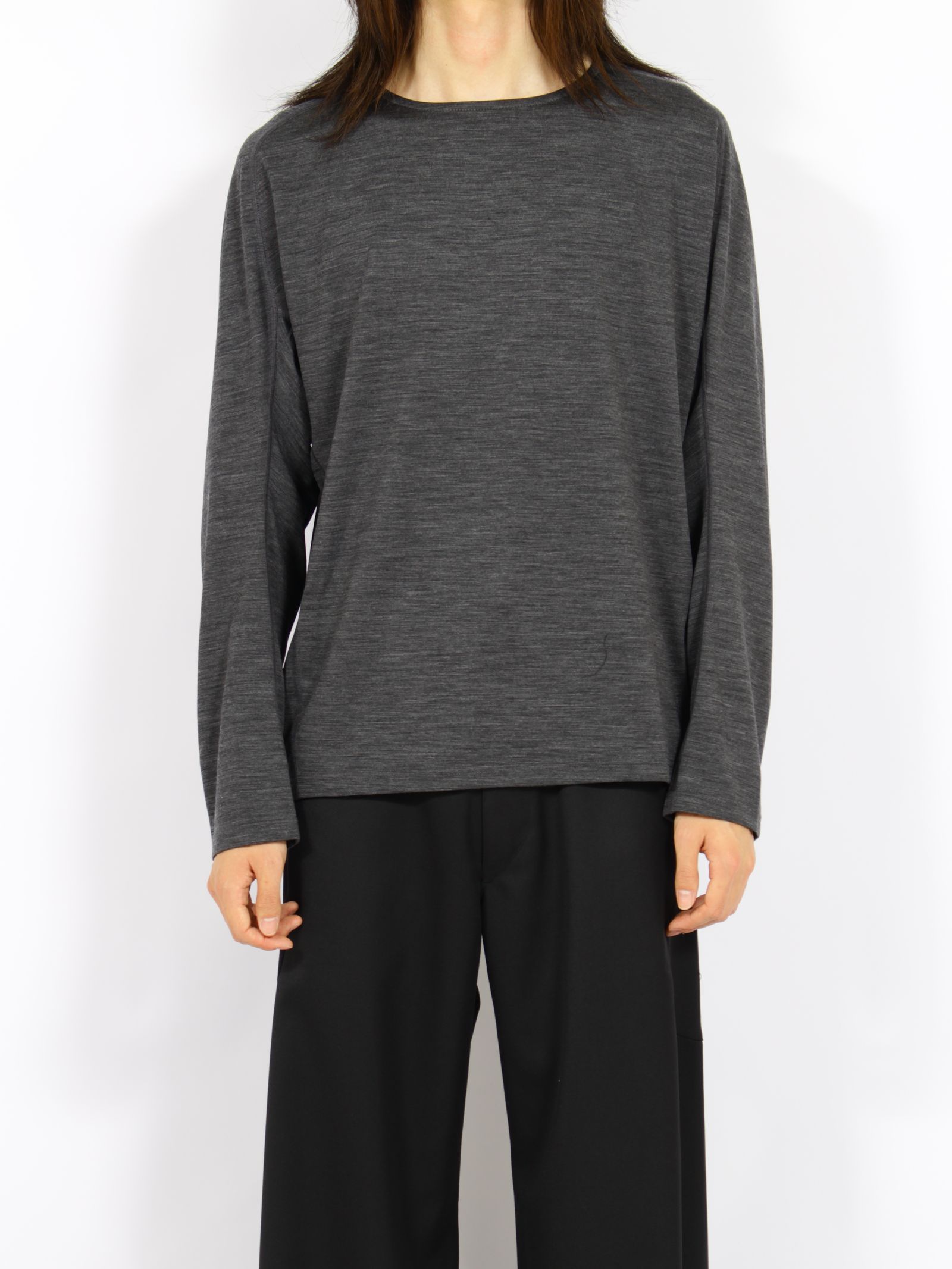 【26AW】ロングスリーブ Tシャツ ウール / LONG SLEEVE T-SHIRTS WOOL / グレー