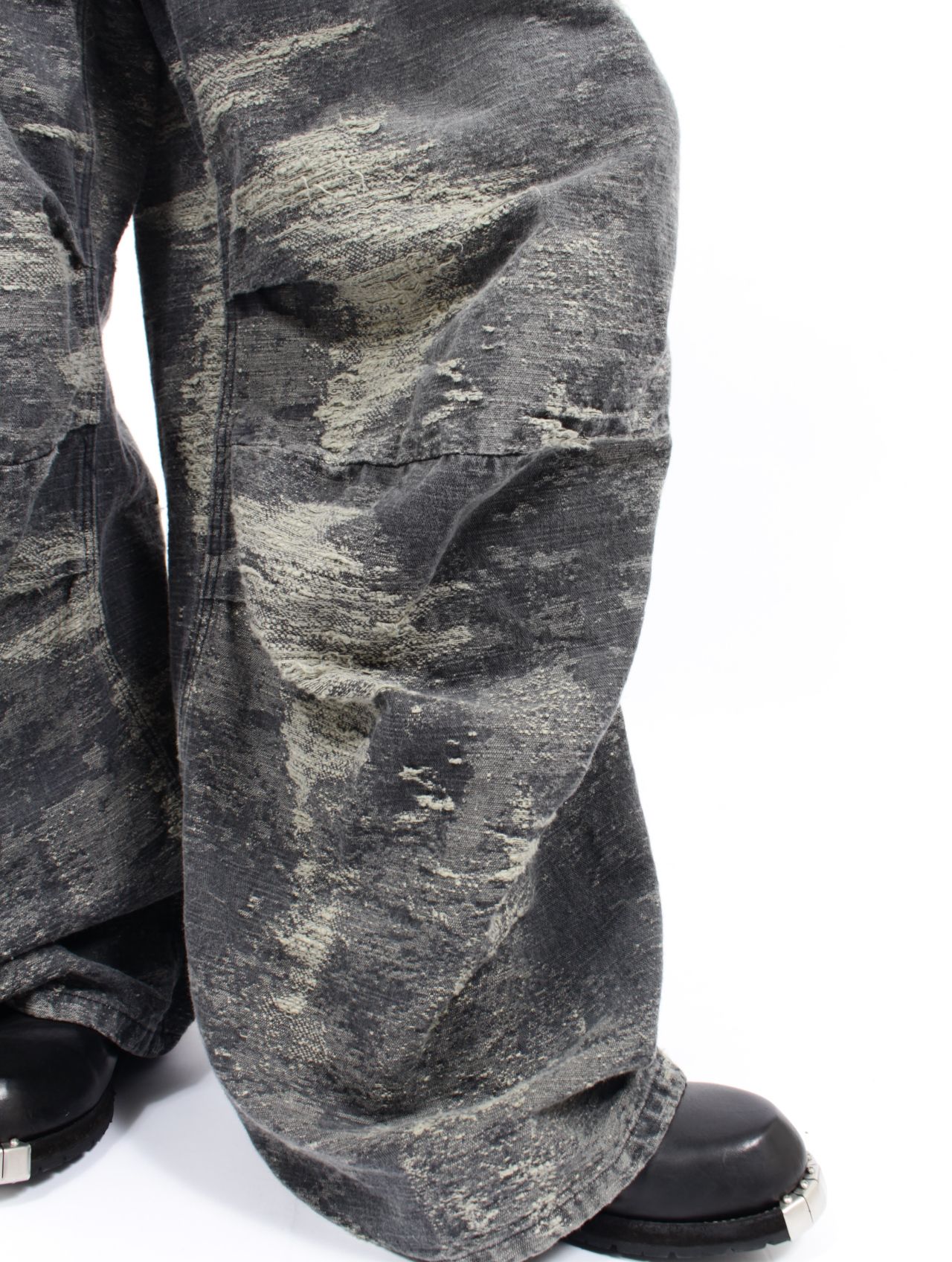 【25AW】デニム デザイン トラウザーズ ワイドパンツ / DESIGN TROUSERS / グレー
