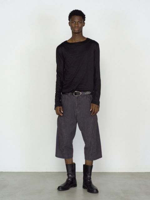 ダブル レイヤード ロング スリーブ Tシャツ 長袖 カットソー / DOUBLE LAYERED LONG SLEEVE T SHIRT / ブラック