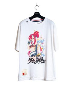天元突破グレンラガン ヨーコ＆ニア ティー ショートスリーブ 半袖 Tシャツ / GURREN LAGANN YOKO & NIA TEE / ホワイト