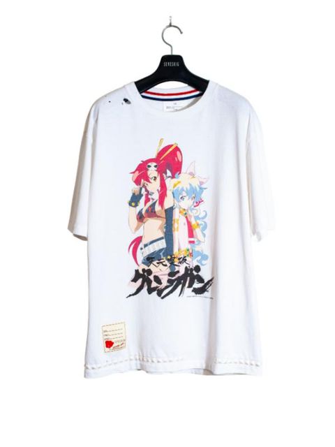 天元突破グレンラガン ヨーコ＆ニア ティー ショートスリーブ 半袖 Tシャツ / GURREN LAGANN YOKO & NIA TEE / ホワイト