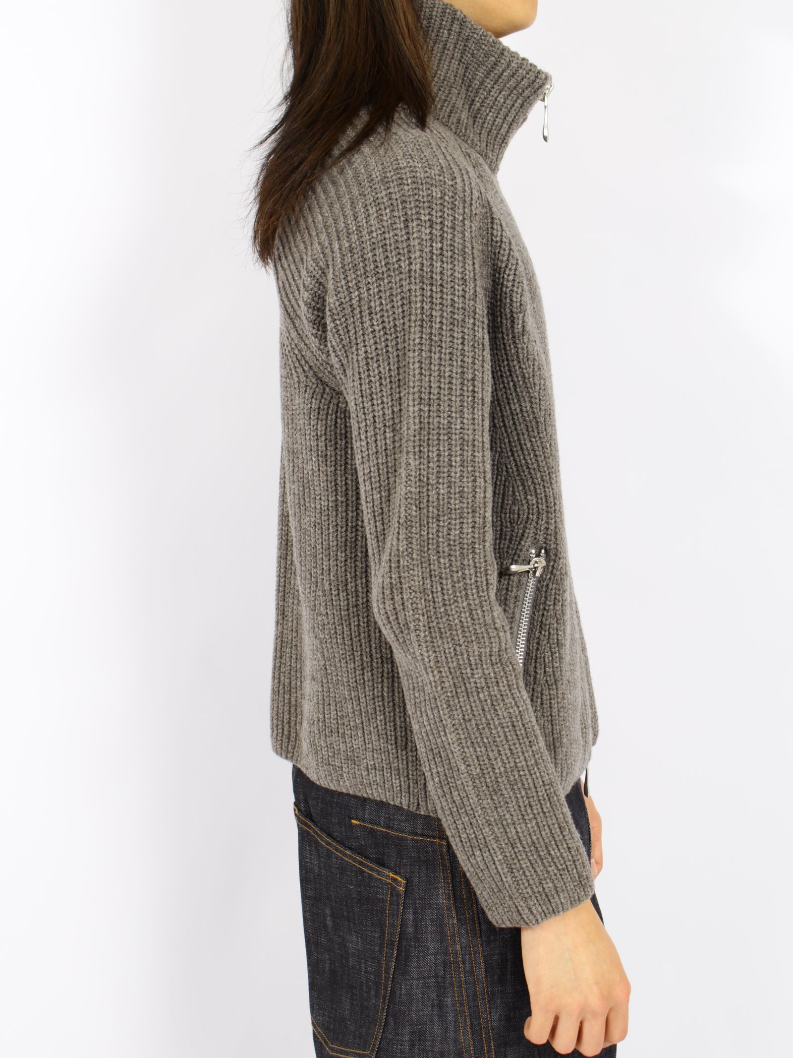 【26AW】ドライバーズ ジップ アップ セーター ニット セーター / DRIVERS ZIP UP SWEATER / TAUPE MELANGE(ブラウン)