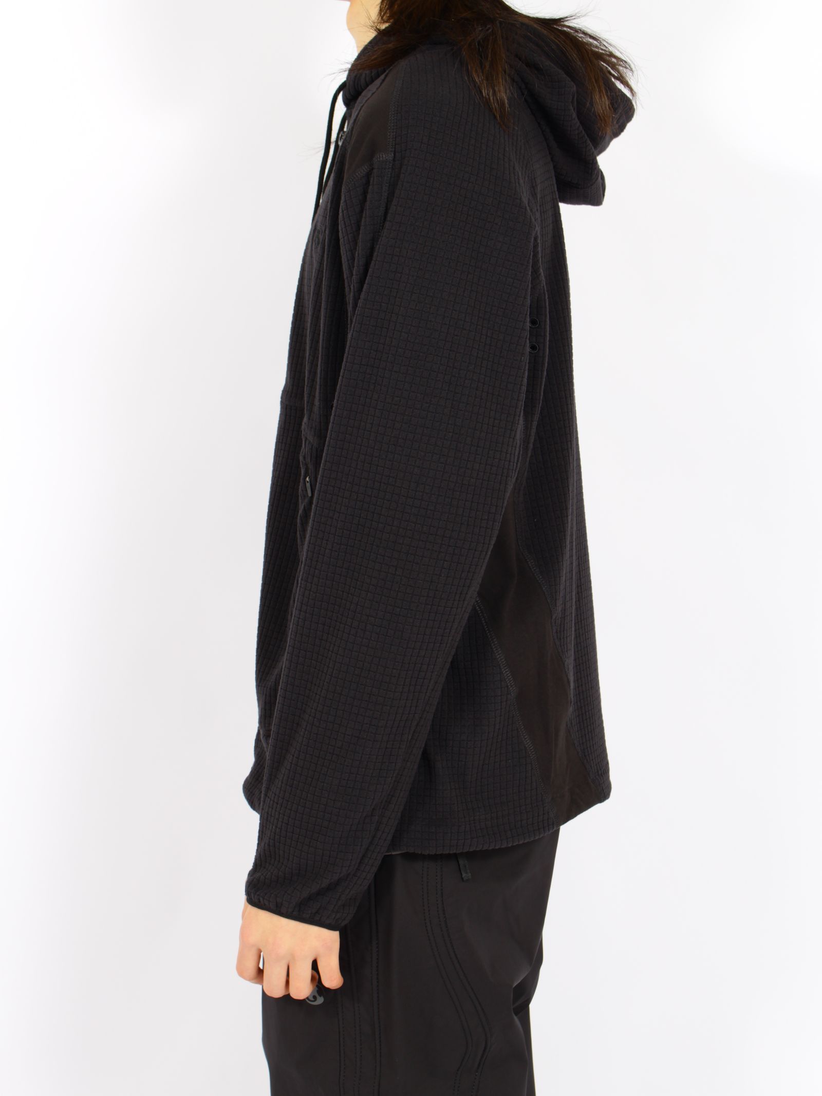 【26AW】グリッド フーディ ジップ アップ / GRID HOODIE ZIP-UP / ブラック