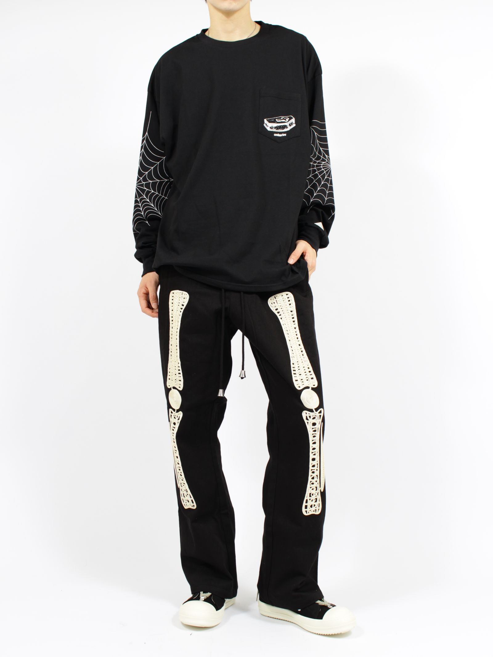 【26SS】スパイダー ウェブ ロングスリーブ Tシャツ / SPYDER WEB LONG SLEEVE T-SHIRT / ブラック