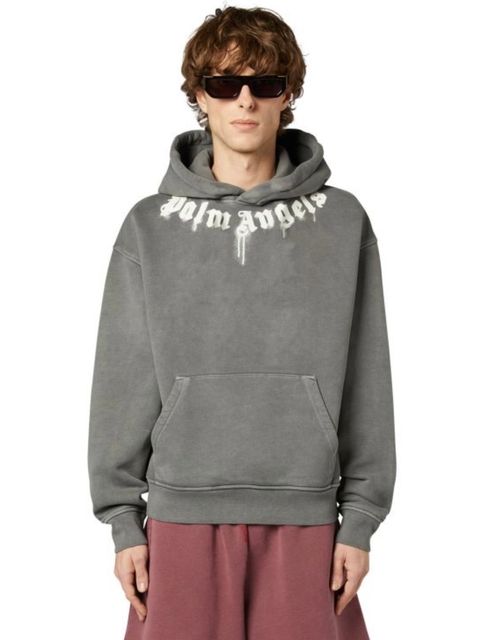 【25AW】ネックロゴ レッグ フーディー パーカー / NECK LOGO REG HOODY / ダークグレー×オフホワイト