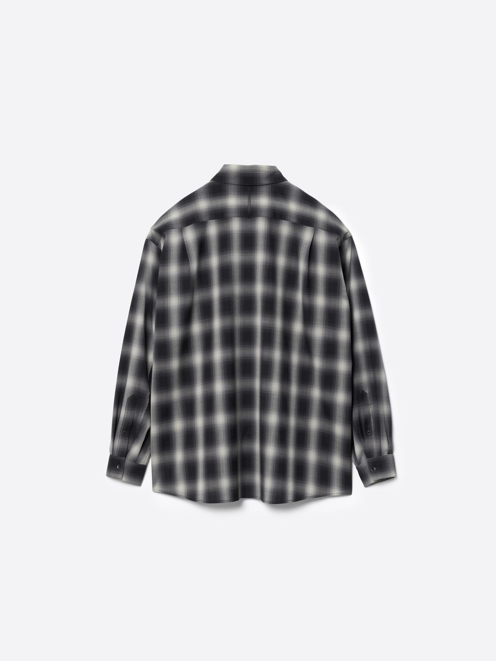 【26AW】ウォッシャブル ウール チェック シャツ / WASHABLE WOOL OMBRE CHECK SHIRTS .16 / GRAN BLACK(ブラック)