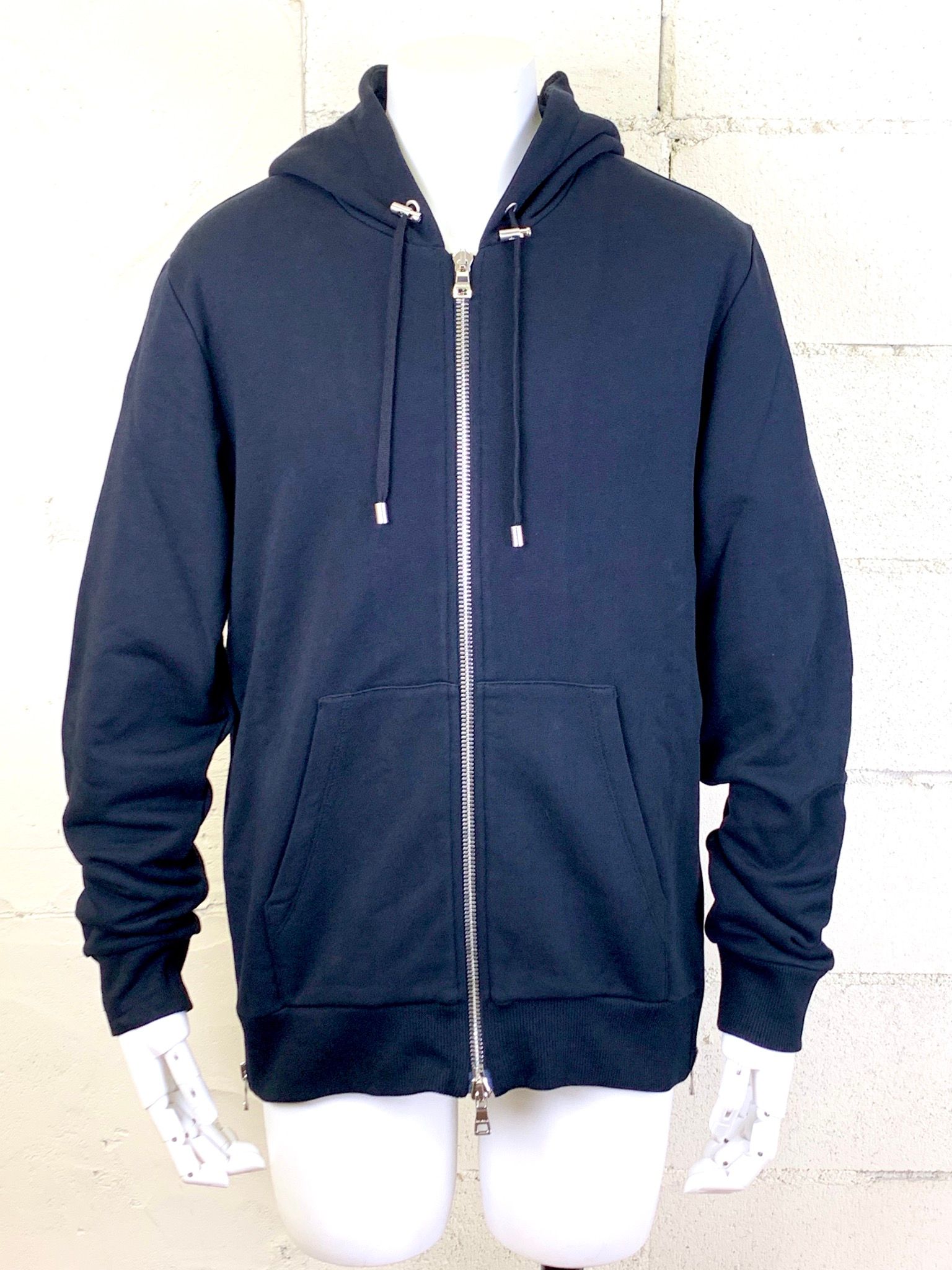 ジップアップ パーカー / BH2 C&S ZIPPED / ブラック × シルバー