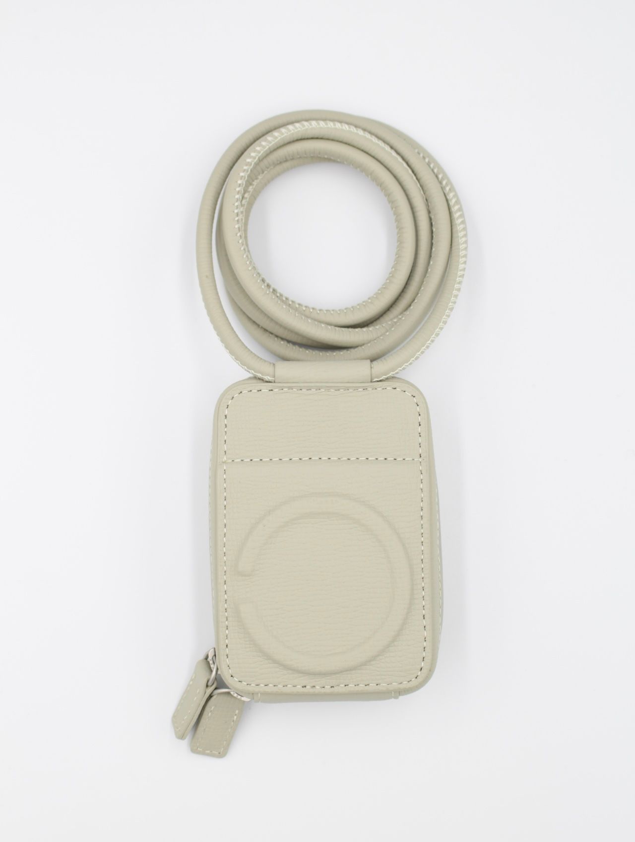 レザーストラップ付アイフォンアクセサリー マイクロバッグ / STRAPPED ACCESSORY MICROBAG / ホワイトベージュ