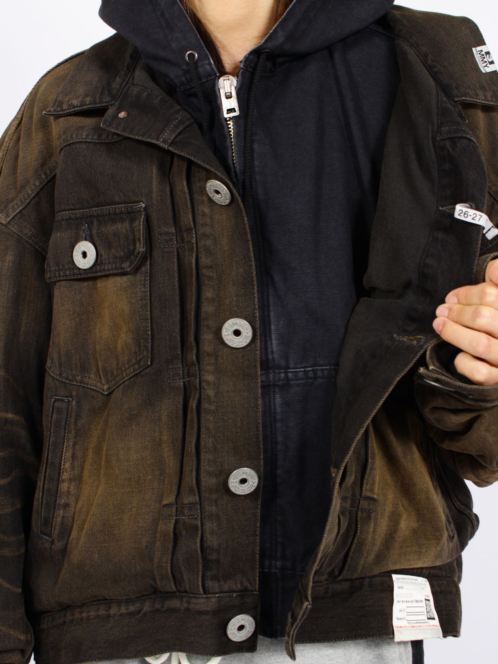 【26AW】 レイヤード デニム ジャケット / LAYERED DENIM JACKET / ブラック