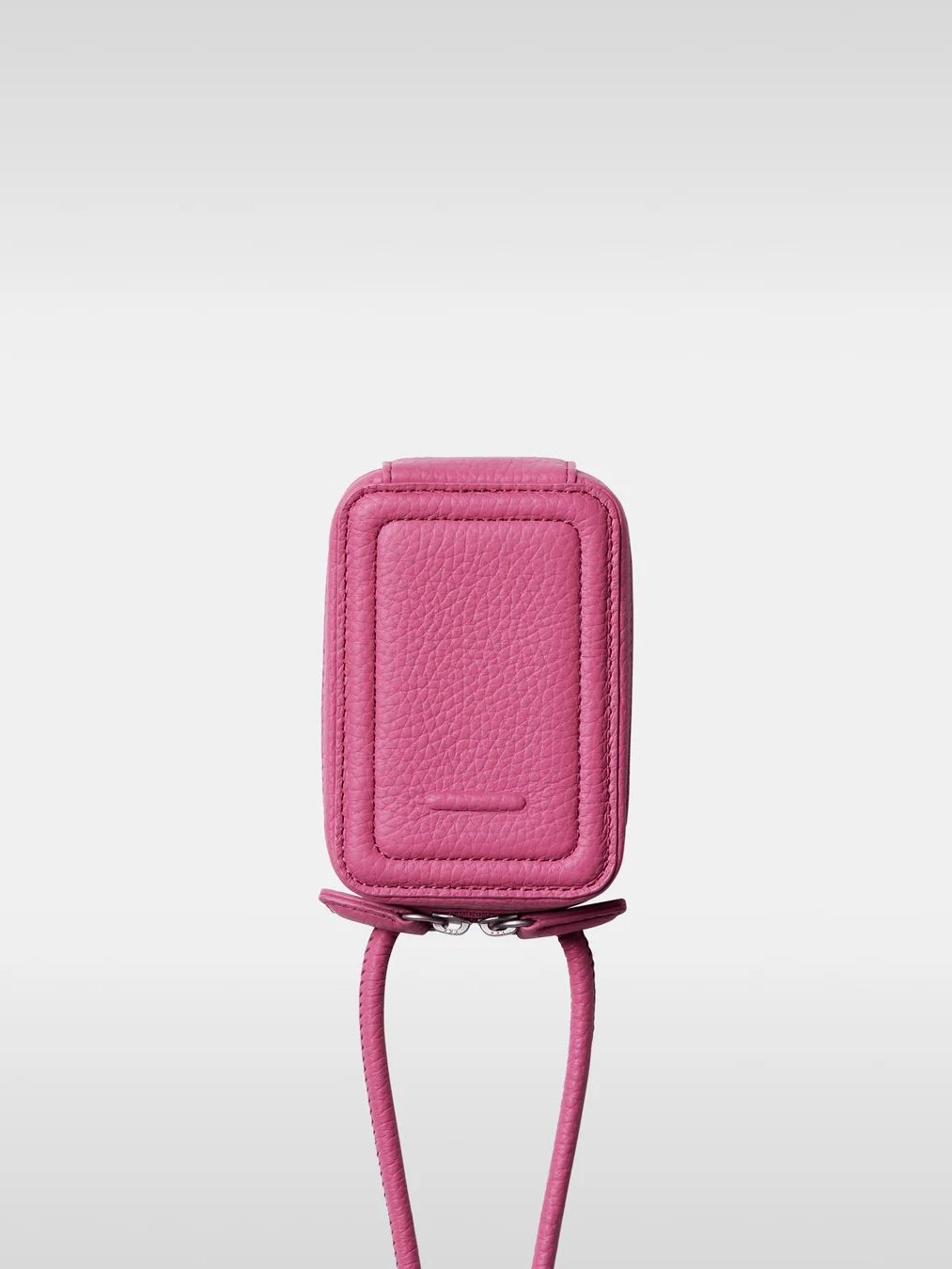 ストラップ付 レザー カードケース / STRAPPED ACCESORY CARDCASE / ショッキングピンク