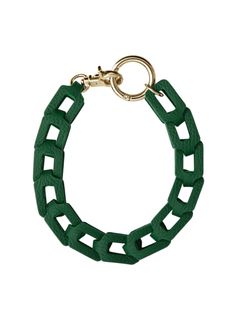 レザーチェーン ハンド ストラップ / HAND STRAP RECTANGLE / グリーン