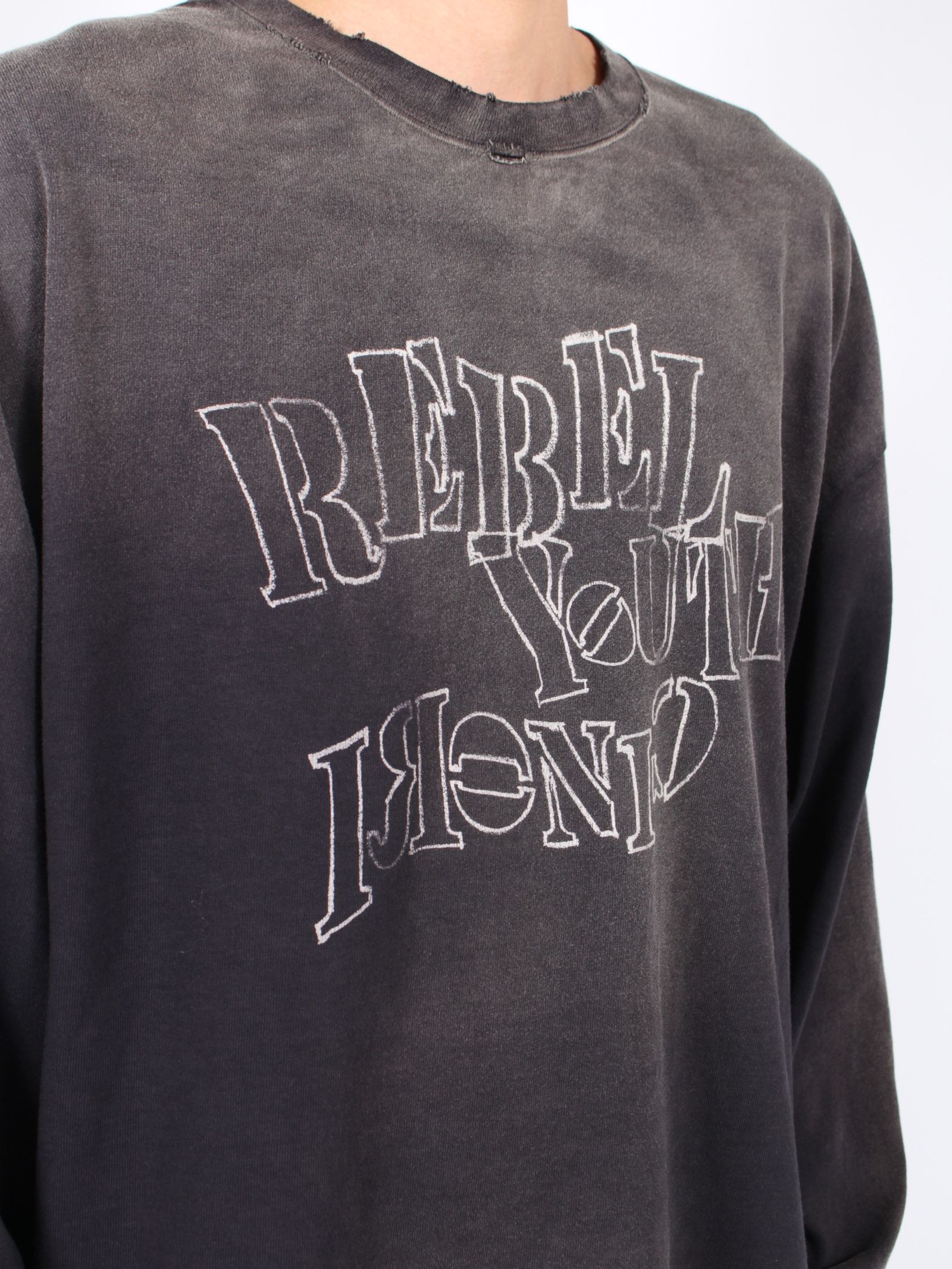 【24AW】クレヨン ブリーチド ロングスリーブ Tシャツ / "CRAYON" BREACHED L/S TEE / ブラック
