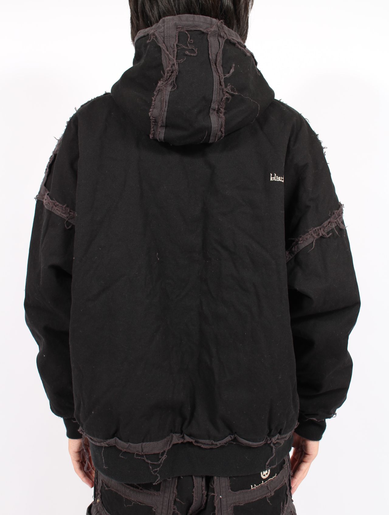 【25AW】ブラックミーンズ コラボレーション デコンストラクテッド ジップ パーカー / BLACKMEANS × KAMIYA DECONSTRUCTED ZIP PARKA / ブラック