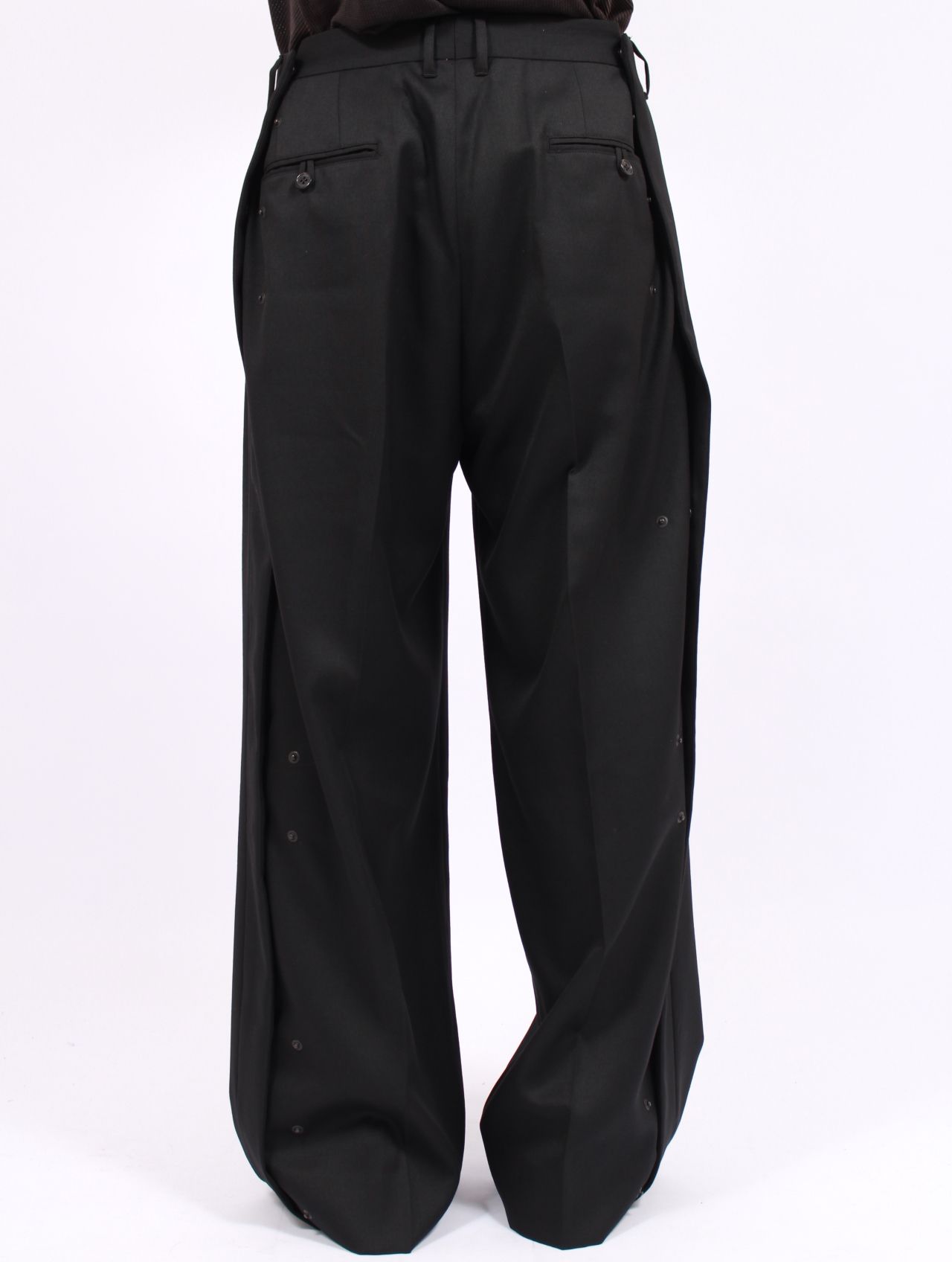 【25AW】タトゥー アジャスター ワイド パンツ / "TATTOO" ADJUSTER WIDE SLACKS / ブラック
