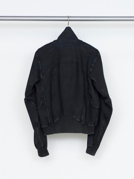 【26AW】パネルド ジップ アップ スウェット シャツ / PANELED ZIP UP SWEAT SHIRT / FADED BLACK(ブラック)