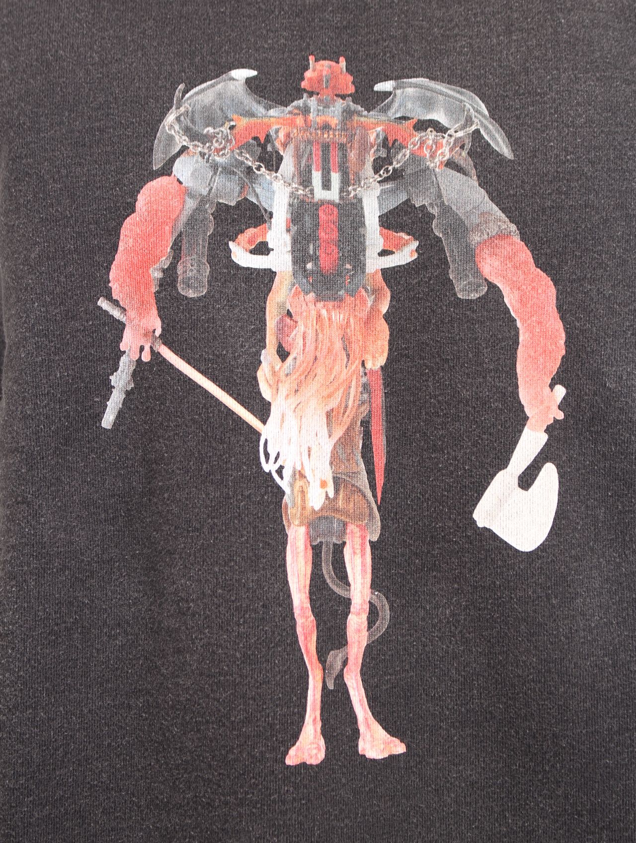 【25AW】佃弘樹 Heartwork Mixed media グラフィック スウェット / Hiroki Tsukuda ART ROBO GRAPHIC SWEAT / ブラック