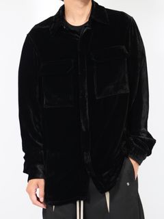 【24AW】ベロア ワーク シャツ / WORK SHIRT / ブラック