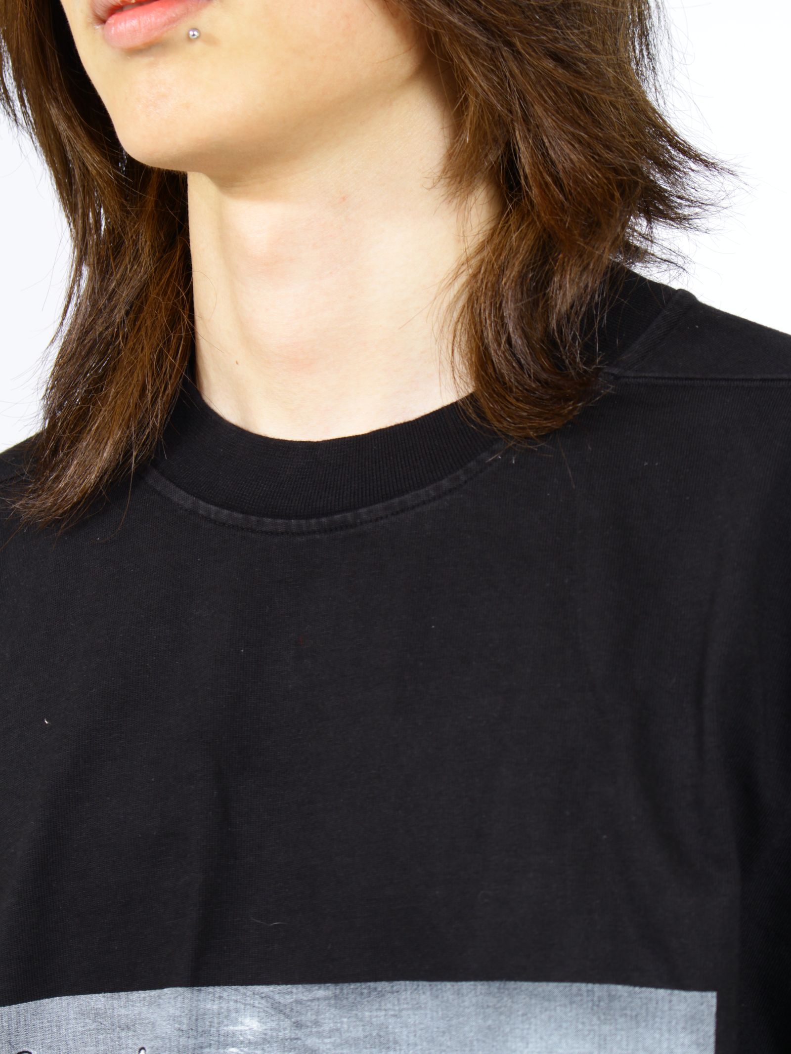 【26SS】ハン クルーネック 長袖 Tシャツ / HUN CREWNECK / ブラック×ミルク