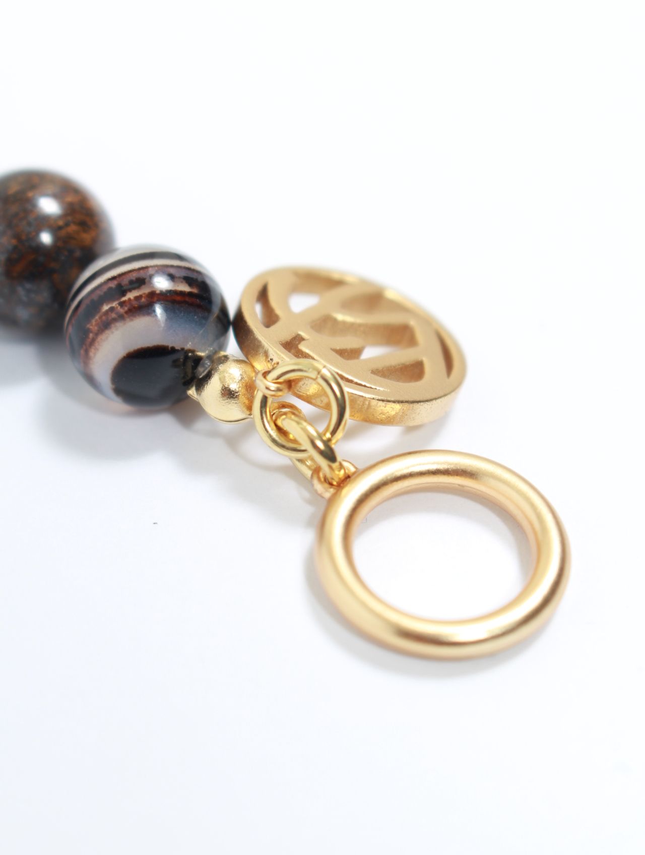 【25AW】定番 数珠 ジュズ ブレスレット / JUZU BRACELET / ブラウン×ゴールド