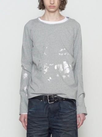 【26AW】フォイル プリント スプラッター ロング スリーブ Tシャツ / FOIL PAINT SPLATTER LONG SLEEVE T-SHIRT / HEATHER GRAY(グレー)