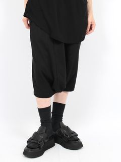 【24AW】コットン モダール サルエル クロッチ ショートパンツ / COTTON/MODAL JERSEY / ブラック