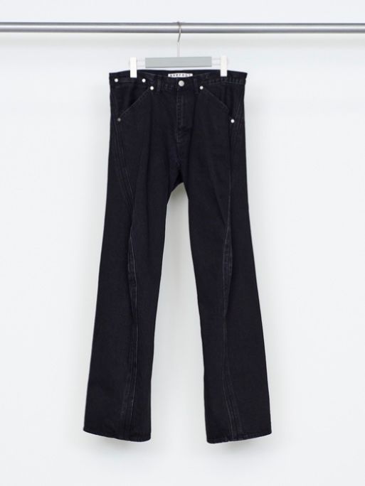 【26AW】3D ツイステッド ジーンズ デニム パンツ / 3D TWISTED JEANS / FADED BLACK(ブラック)