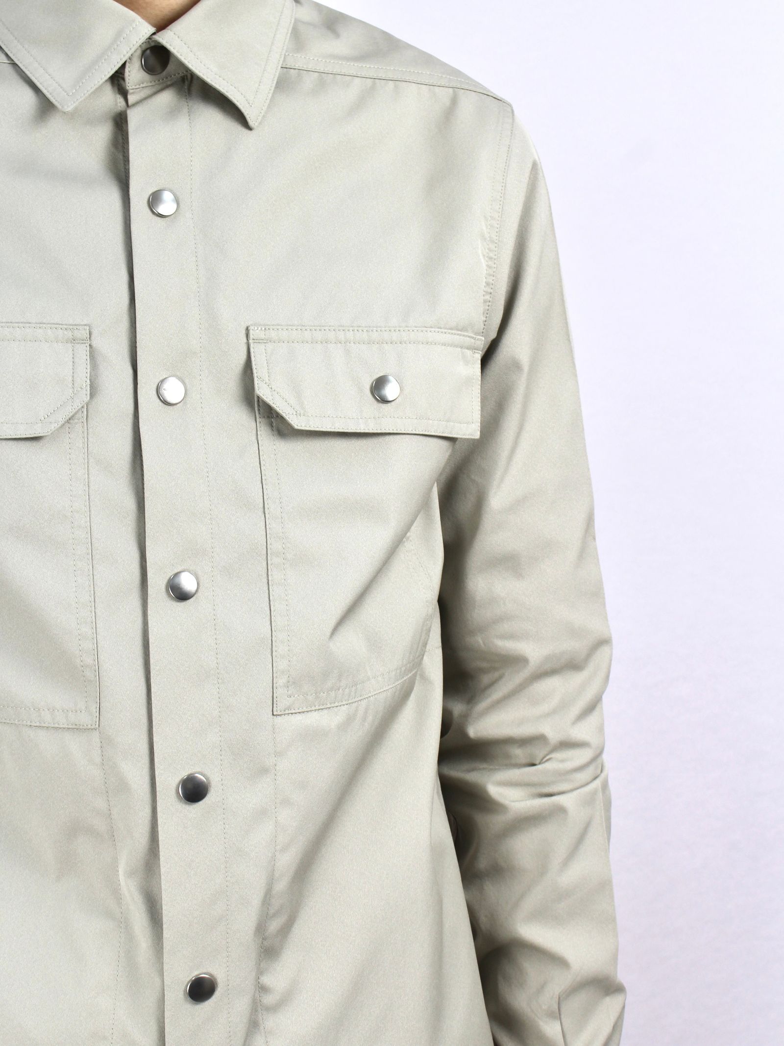 リックオウエンス  23SS  OUTERSHIRT/RU01C4236-ZL ウールアウター長袖シャツ  メンズ 46