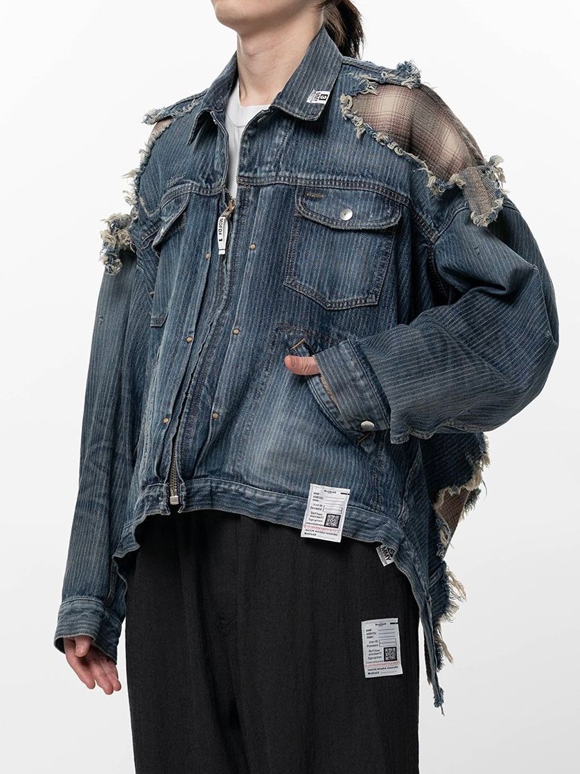 【26SS】チェックシャツ レイヤード デニム ジャケット / CHECK SHIRT  LAYERED DENIM JACKET / インディゴ