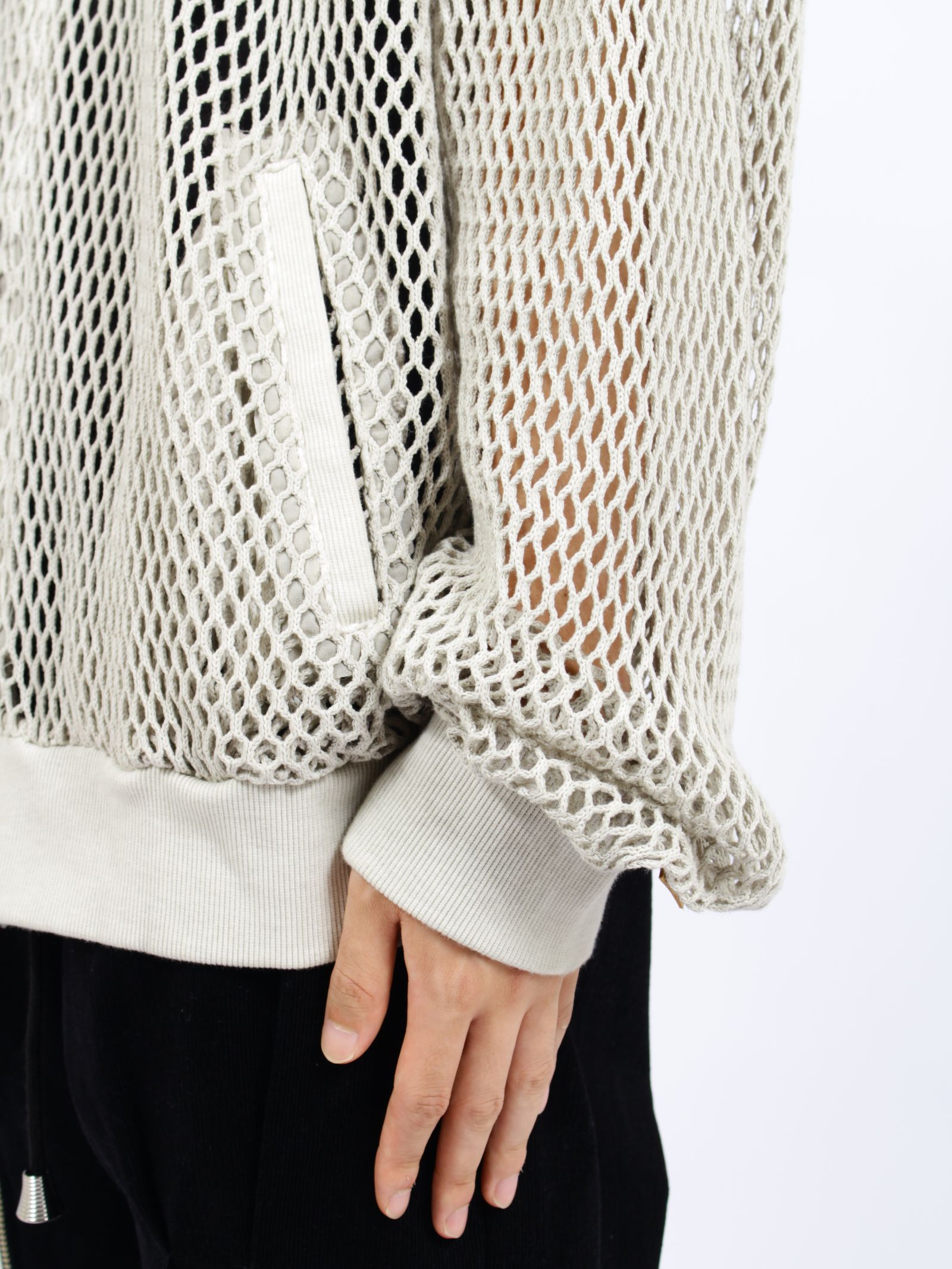 【26AW】コットン メッシュ フル ジップ フーディー 長袖 パーカー / COTTON MESH FULL ZIP HOODIE / IVORY(ベージュ)