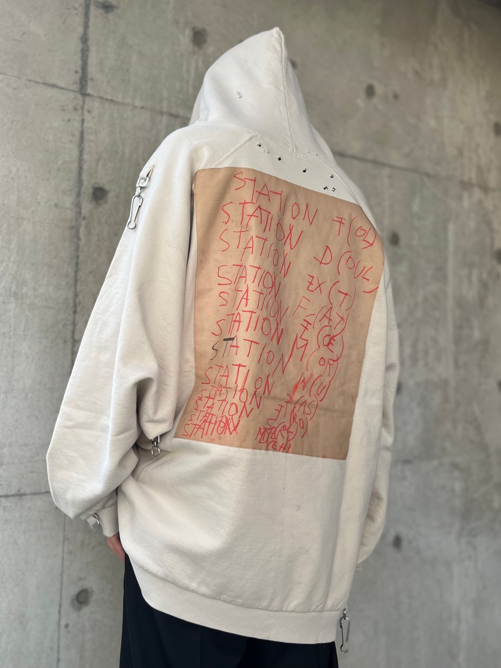 raf simons 22ss 名作 オーバーサイズ ドッキング フーディ-