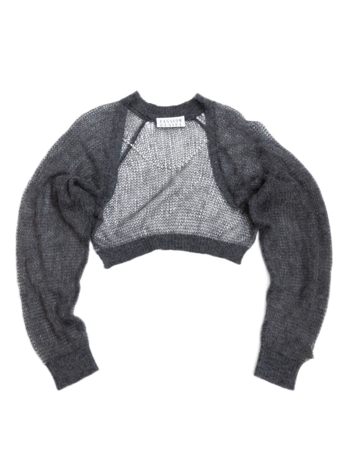 【24AW】モヘア ボレロ ニット / MOHAIR KNIT BOLERO / チャコール