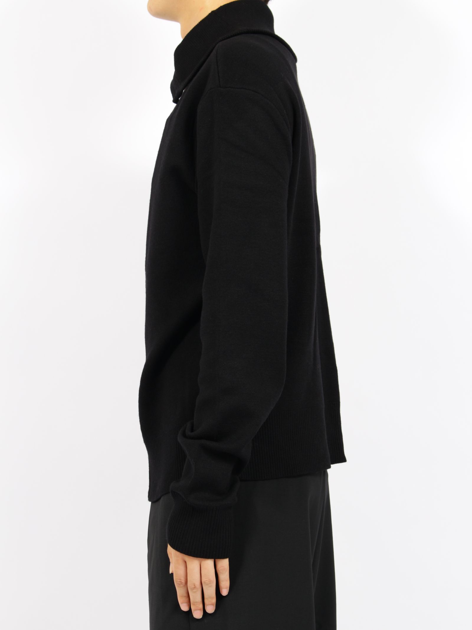 ニット ジップアップ ジャケット / KNIT ZIP UP JACKET / ブラック