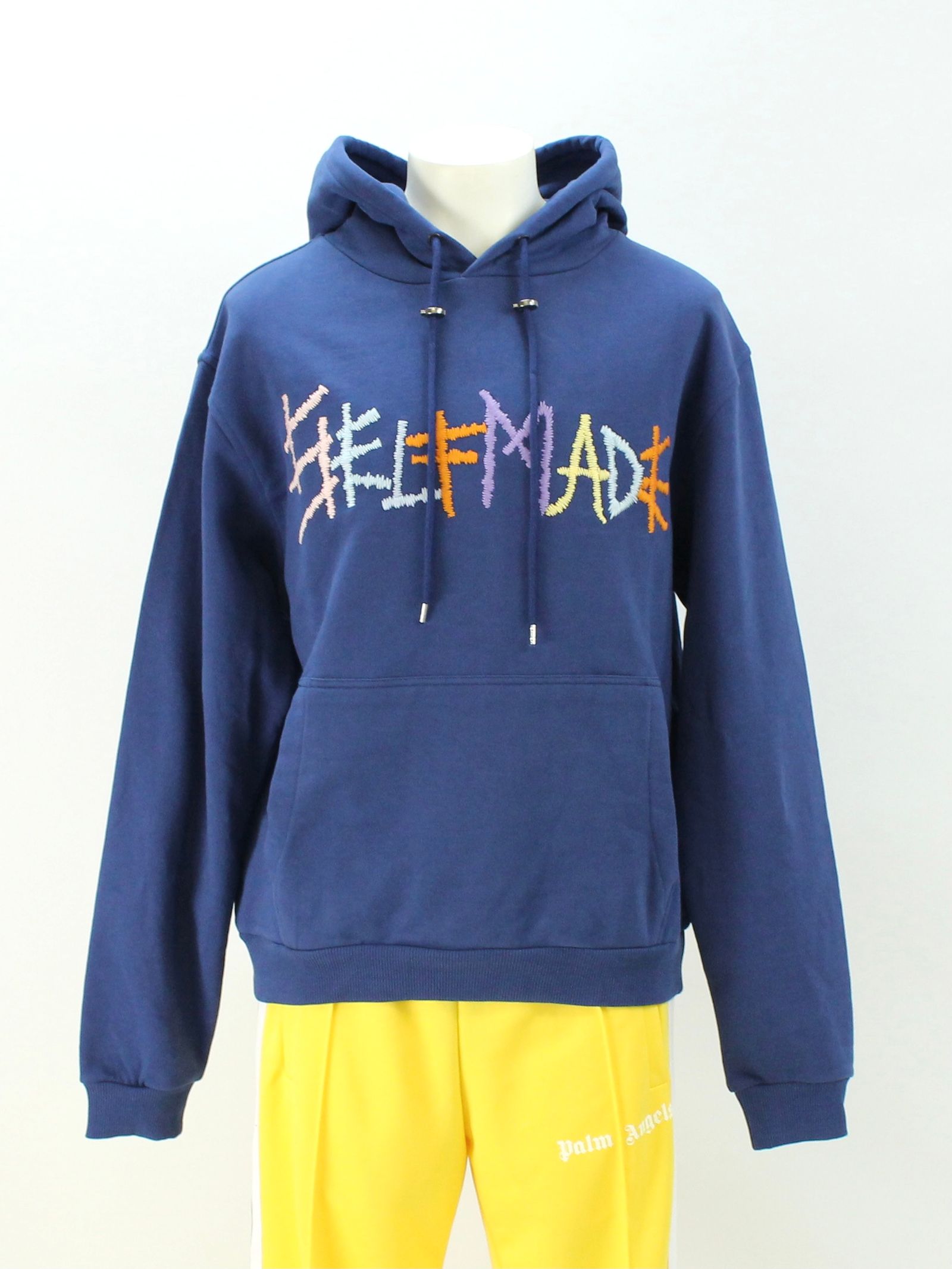 刺繍ロゴ フーディー / BLUE NAVY HOODIE WITH MULTICOLOR LOGO / ブルーネイビー × マルチ