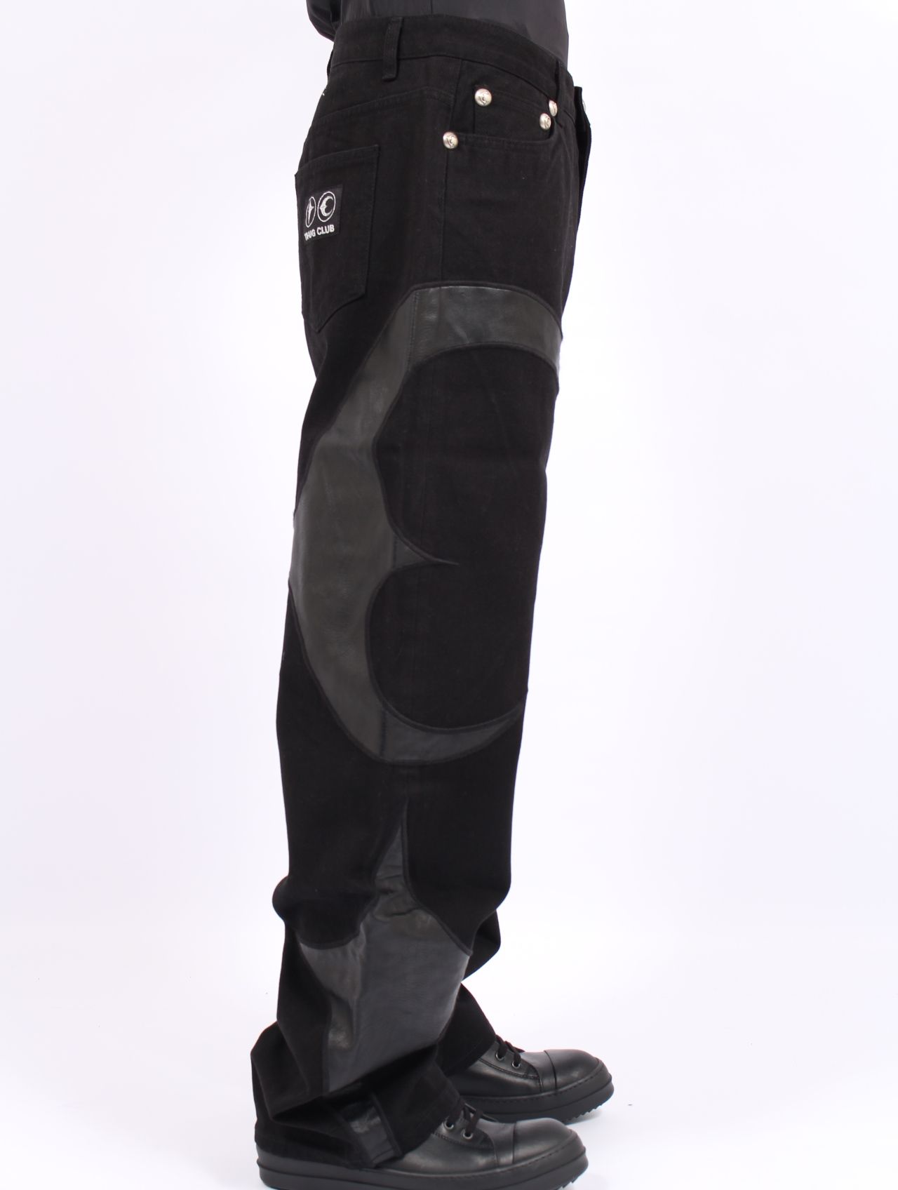 【25AW】TC レザー ウォッシング デニム パンツ / TC WASHING DENIM PANTS / オールブラック