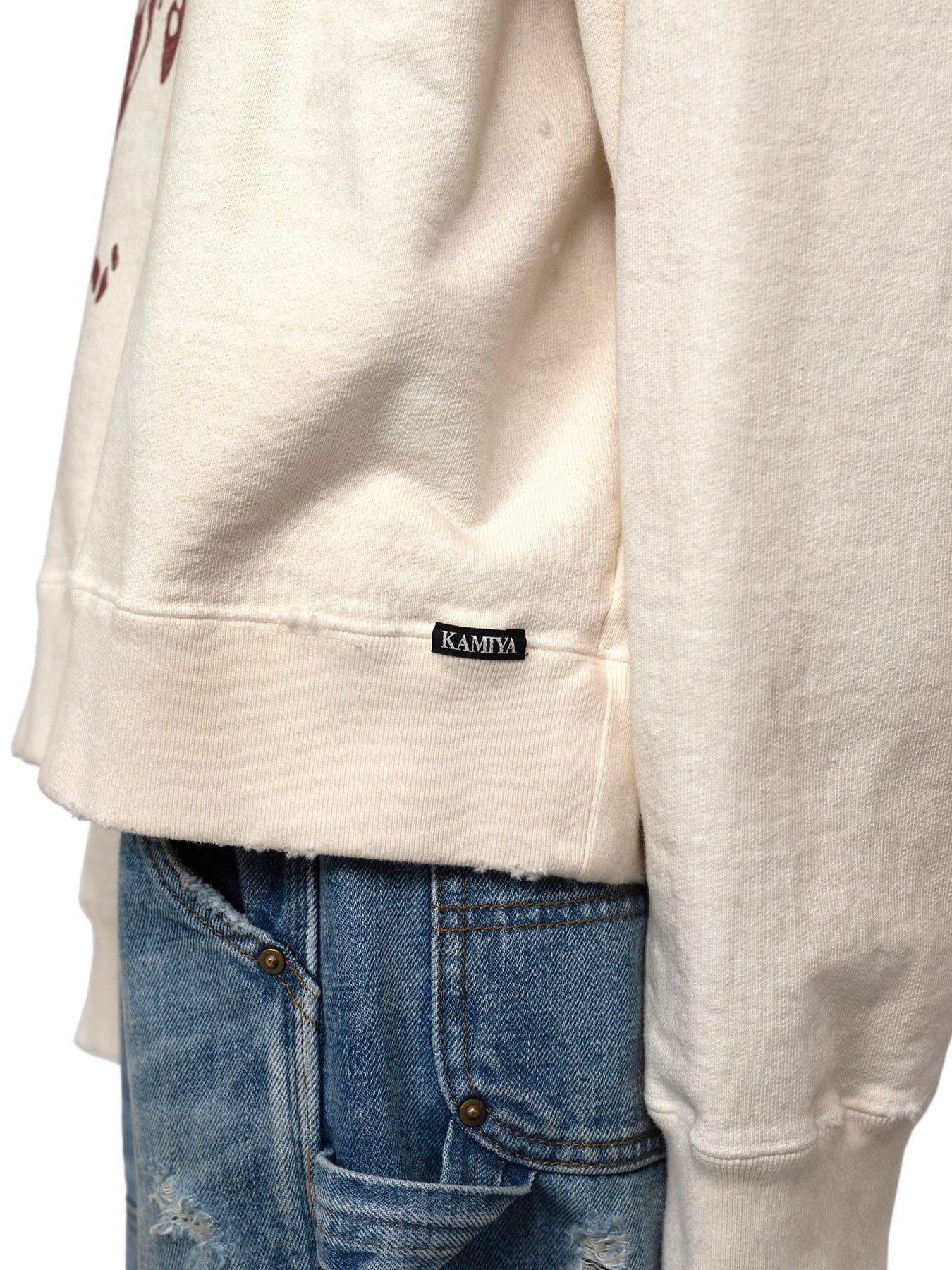 【24AW】ロデオ ブリーチド プルオーバー スウェット / "RODEO"BREACHED PULLOVER / ホワイト