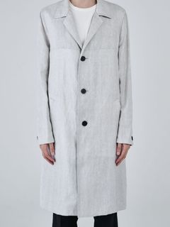 【27SS】リネン モーターサイクル コート / WG MOTORCYCLE COAT / インク ホワイト
