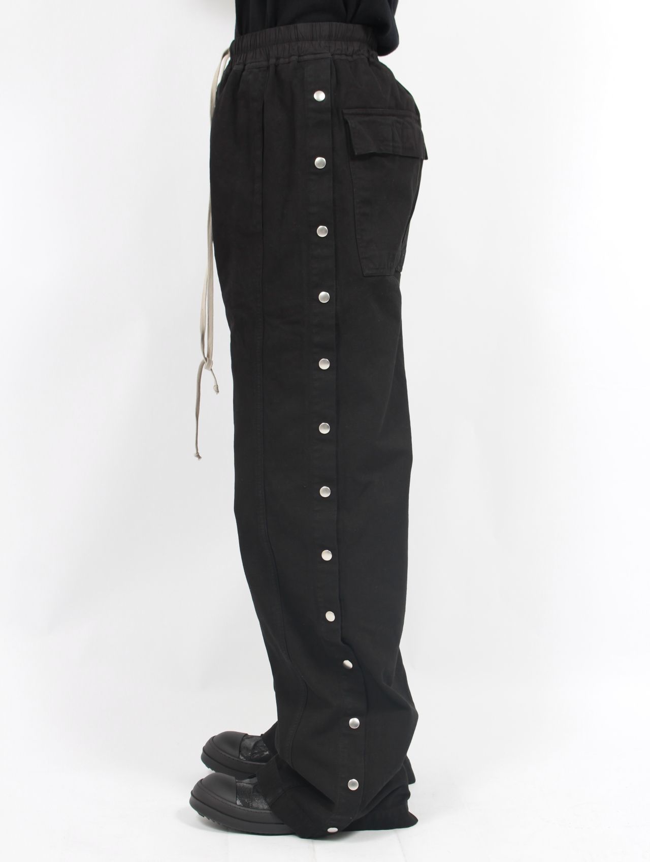 【25SS】サイドスナップボタン プッシャーパンツ / PUSHER PANTS / ブラック