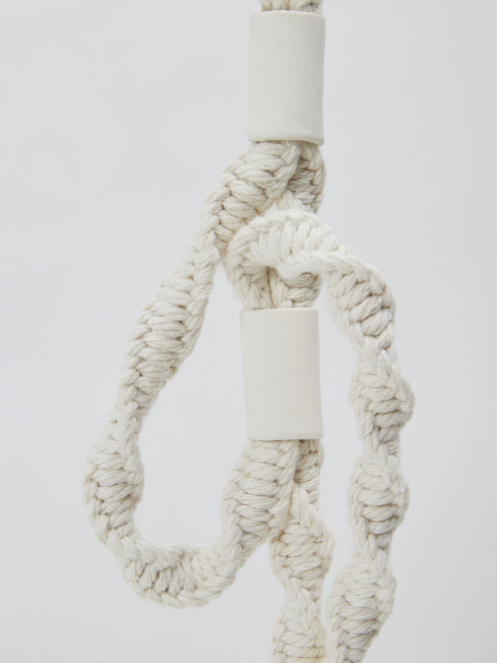 ”COA.”別注 壁掛け フラワーベース / KAKI-MESU:MACRAME FLOWER VASE / ホワイト