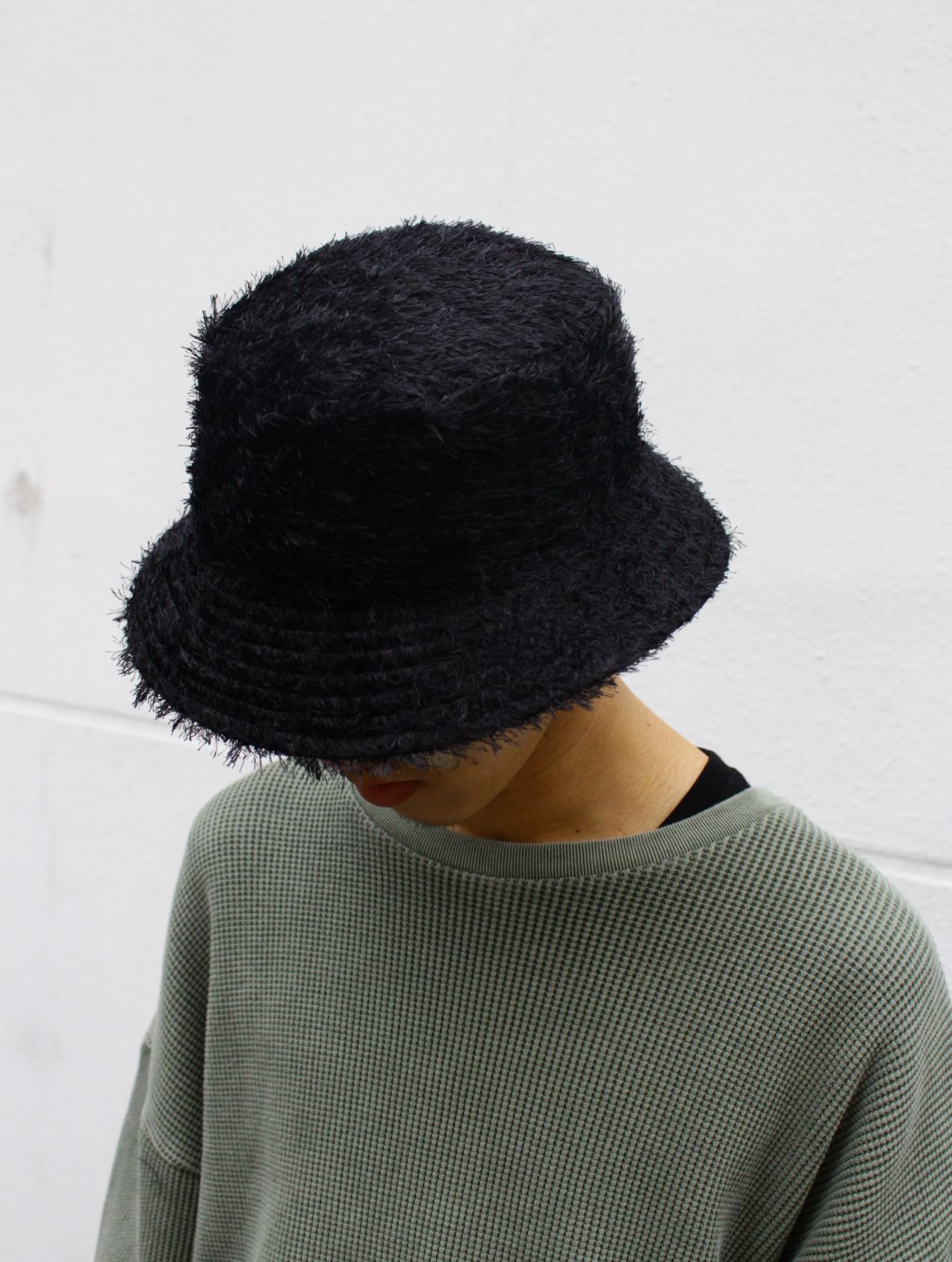 【25SS】シャギー バケット ハット / SHAGGY MATERIALS BUCKET HAT / ブラック